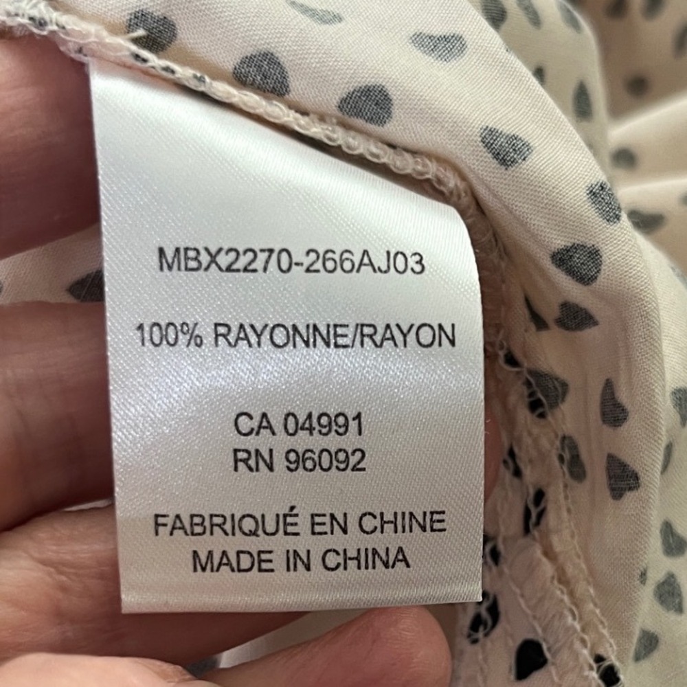 Heart Print Tunic Blouse Split Neck Rayon Carolina Belle Montreal 2X Romantic - Picture 6 of 9